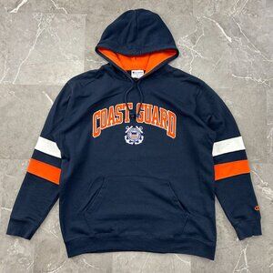 Champion Coast Guard Hoodie Mens 2XL XXL Pullover Sweatshirt Embroidered Blue